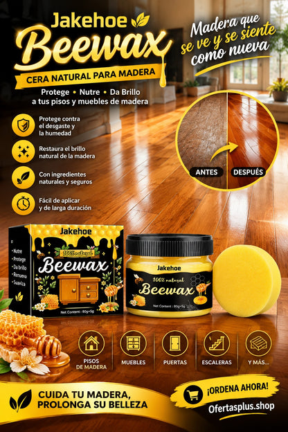2X1 CERA BEESWAX MUEBLE BRILLO, REVIVIDOR MADERA.